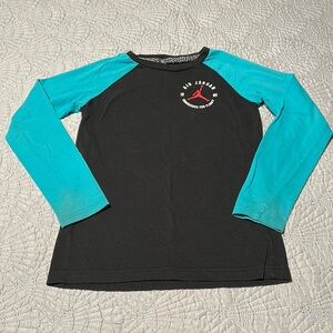 Jordan Kids' Black and Turquoise Shirt, EUC, Size Medium